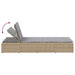 Ligbed met zwevend kussen poly rattan beige