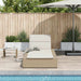 Ligbed met zwevend kussen poly rattan beige