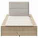 Ligbed met zwevend kussen poly rattan beige