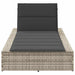 Ligbed met zwevend kussen poly rattan lichtgrijs
