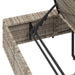 Ligbed met zwevend kussen poly rattan lichtgrijs