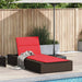 Ligbed met zwevend kussen poly rattan bruin