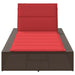 Ligbed met zwevend kussen poly rattan bruin