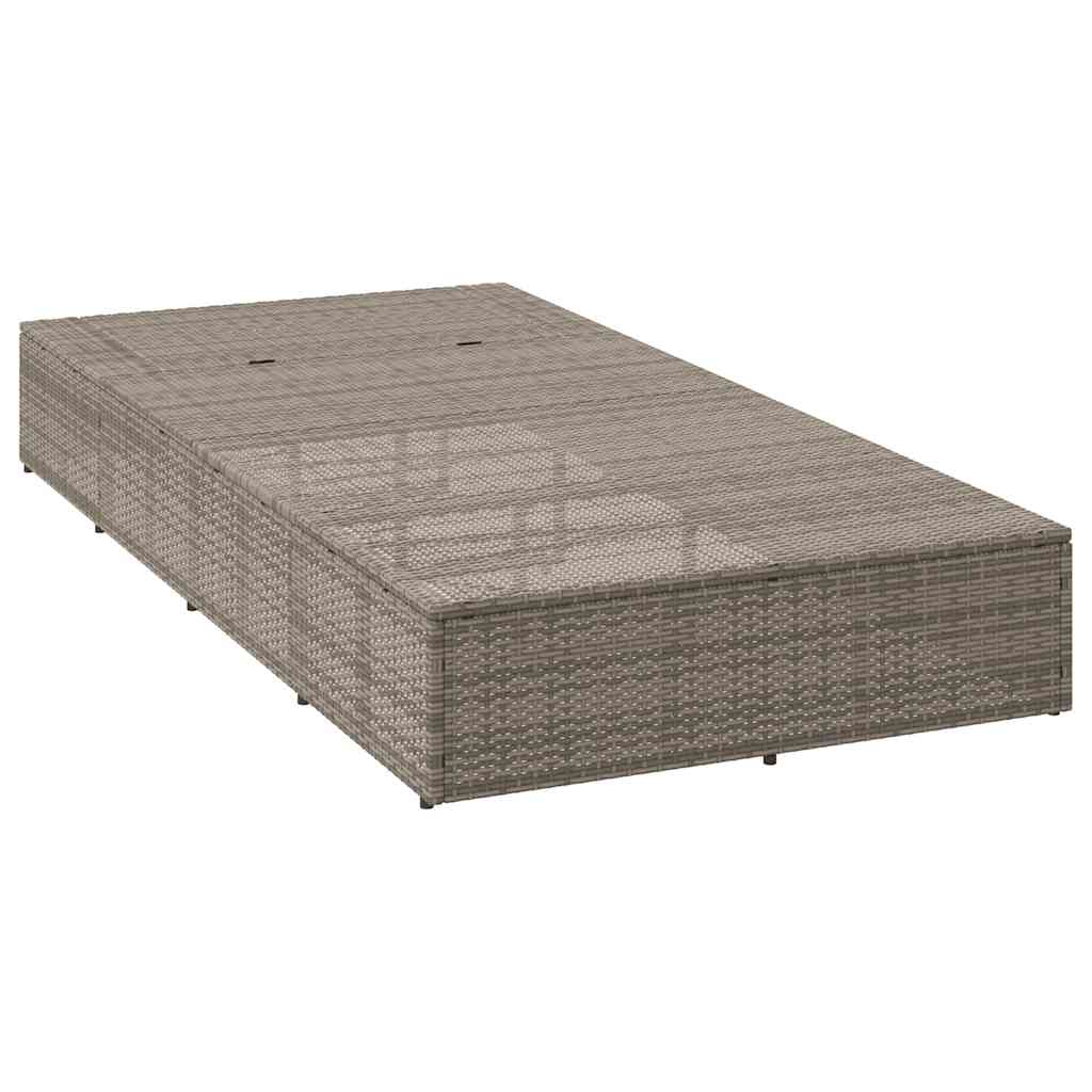 Ligbed met zwevend kussen poly rattan grijs