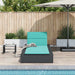 Ligbed met zwevend kussen poly rattan zwart