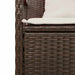 Tuinbank met kussen poly rattan bruin