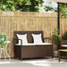 Tuinbank met kussen poly rattan bruin