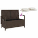 Tuinbank met kussen poly rattan bruin