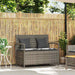 Tuinbank met kussen poly rattan grijs