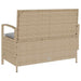 Tuinbank met kussen poly rattan beige