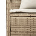 Tuinbank met kussen poly rattan beige
