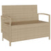 Tuinbank met kussen poly rattan beige