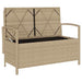 Tuinbank met kussen poly rattan beige