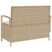 Tuinbank met kussen poly rattan beige