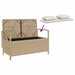 Tuinbank met kussen poly rattan beige