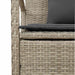 Tuinbank met kussen poly rattan lichtgrijs