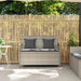 Tuinbank met kussen poly rattan lichtgrijs