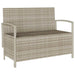Tuinbank met kussen poly rattan lichtgrijs