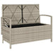 Tuinbank met kussen poly rattan lichtgrijs
