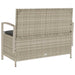 Tuinbank met kussen poly rattan lichtgrijs