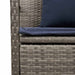 Tuinbank met kussen poly rattan grijs