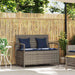 Tuinbank met kussen poly rattan grijs