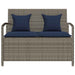 Tuinbank met kussen poly rattan grijs