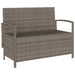 Tuinbank met kussen poly rattan grijs
