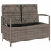 Tuinbank met kussen poly rattan grijs