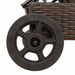 Ligbed met wielen en kussen poly rattan bruin