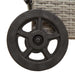 Ligbed met wielen en kussen poly rattan grijs