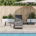 Ligbed met wielen en kussen poly rattan grijs