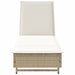 Ligbed met wielen en kussen poly rattan beige