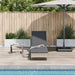 Ligbed met wielen en kussens poly rattan lichtgrijs