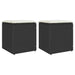 Tuinkrukken met kussens 2 st 40x40x43 cm poly rattan zwart