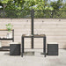 Tuinkrukken met kussens 2 st 40x40x43 cm poly rattan zwart