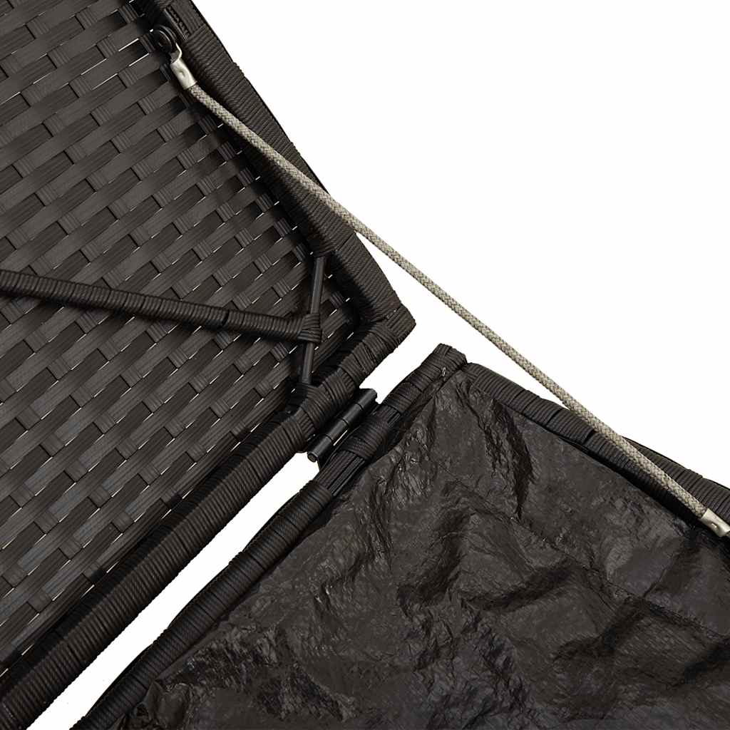 Tuinkrukken met kussens 2 st 40x40x43 cm poly rattan zwart