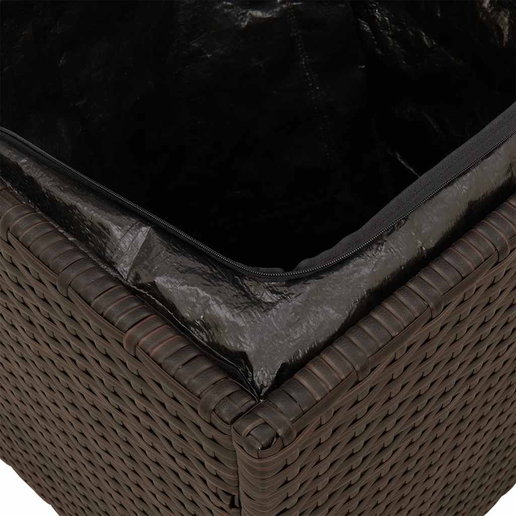 Tuinkrukken met kussens 2 st 40x40x43 cm poly rattan bruin