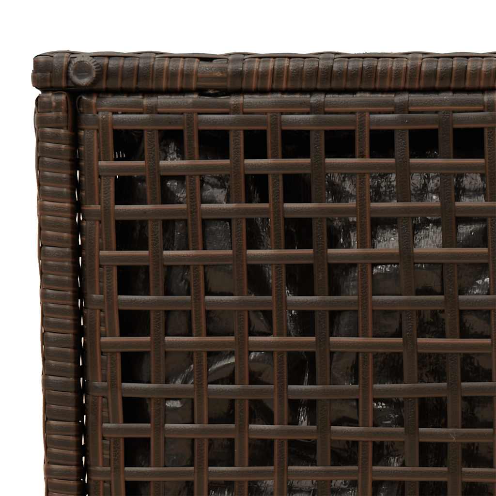 Tuinkrukken met kussens 2 st 40x40x43 cm poly rattan bruin