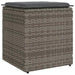 Tuinkrukken met kussens 2 st 40x40x43 cm poly rattan grijs