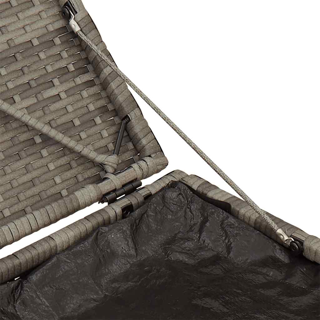 Tuinkrukken met kussens 2 st 40x40x43 cm poly rattan grijs