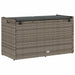 Opbergbank met kussen voor buiten 100 cm poly rattan grijs