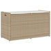 Opbergbank met kussen voor buiten 100 cm poly rattan beige
