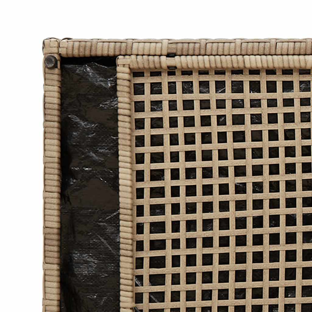 Opbergbank met kussen voor buiten 100 cm poly rattan beige