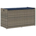 Opbergbank met kussen voor buiten 100 cm poly rattan grijs