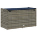 Opbergbank met kussen voor buiten 100 cm poly rattan grijs