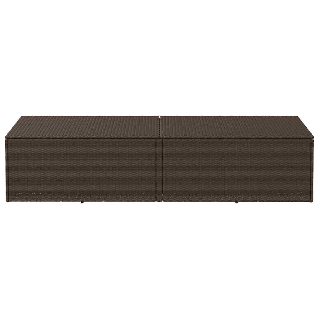 Tuinbox 220x50x58 cm poly rattan bruin