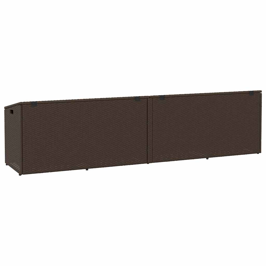 Tuinbox 220x50x58 cm poly rattan bruin