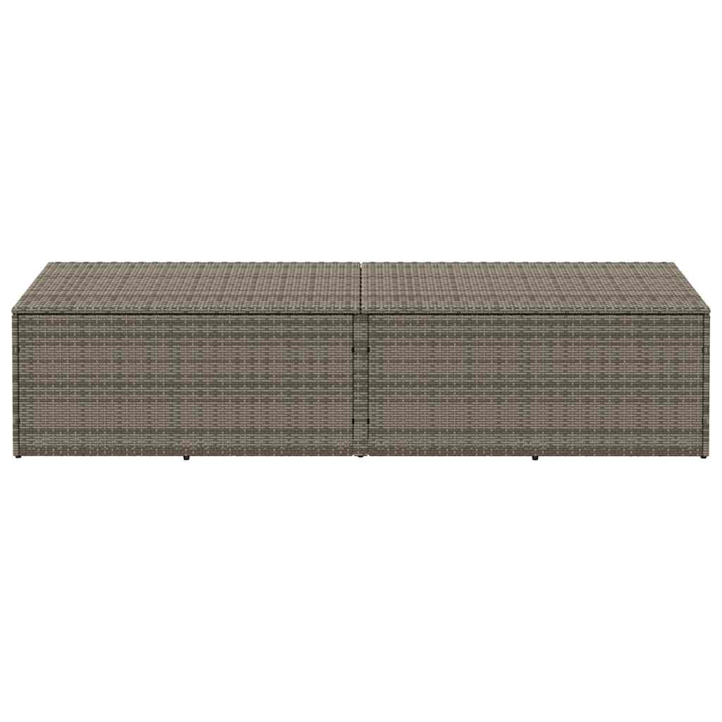 Tuinbox 220x50x58 cm poly rattan grijs