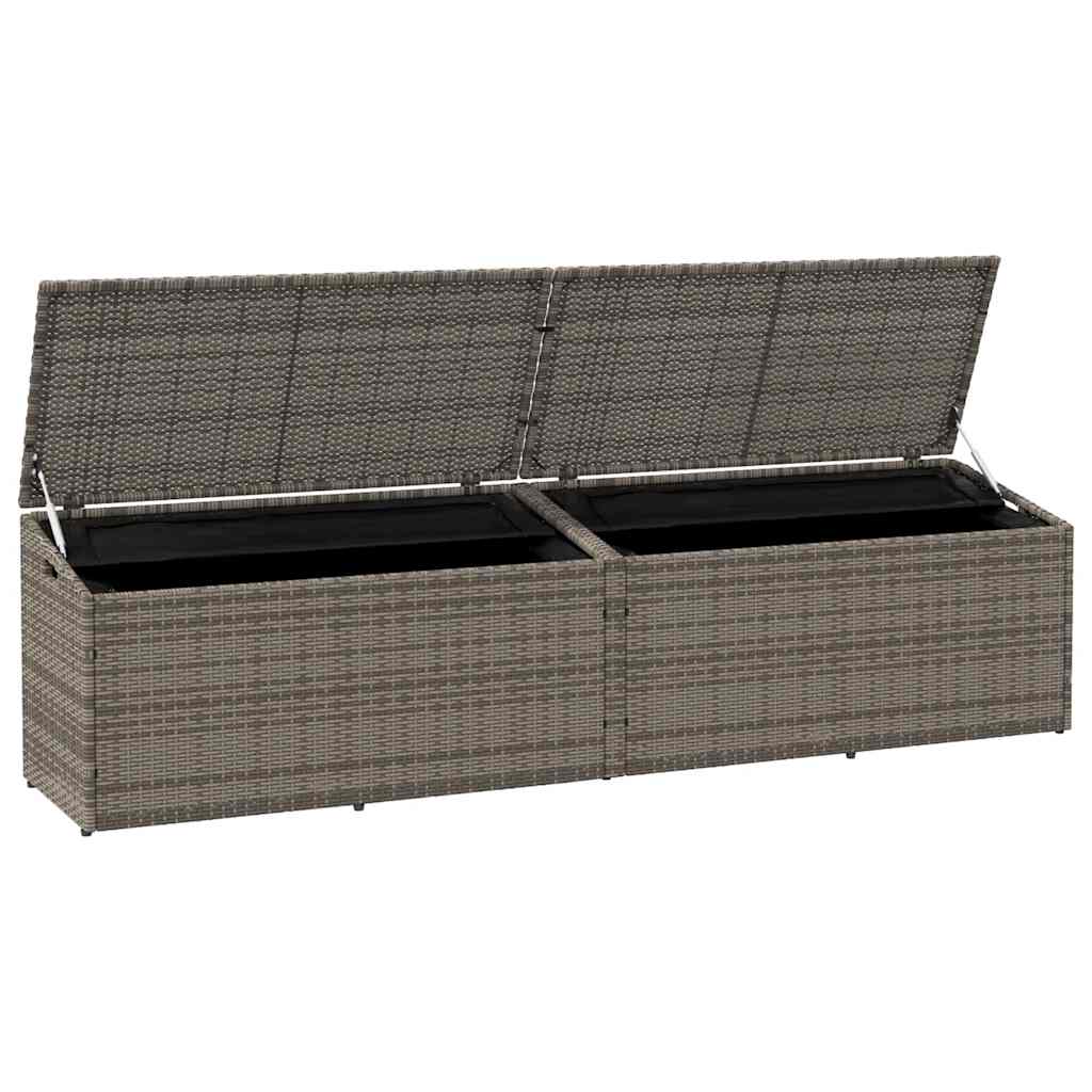 Tuinbox 220x50x58 cm poly rattan grijs